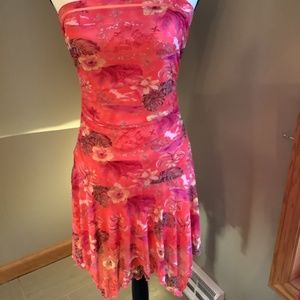 City Triangles strapless dress, medium, pink print